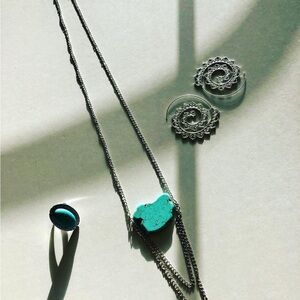 Silver and Turquoise Necklace Set 3 pieces